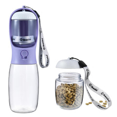 Cibaabo dog water bottle with food container demonstrates integrated treat storage for on-the-go pups.