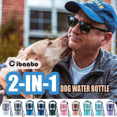 Cibaabo dog water bottle cap demonstrates leak-proof lock for mess-free travel.