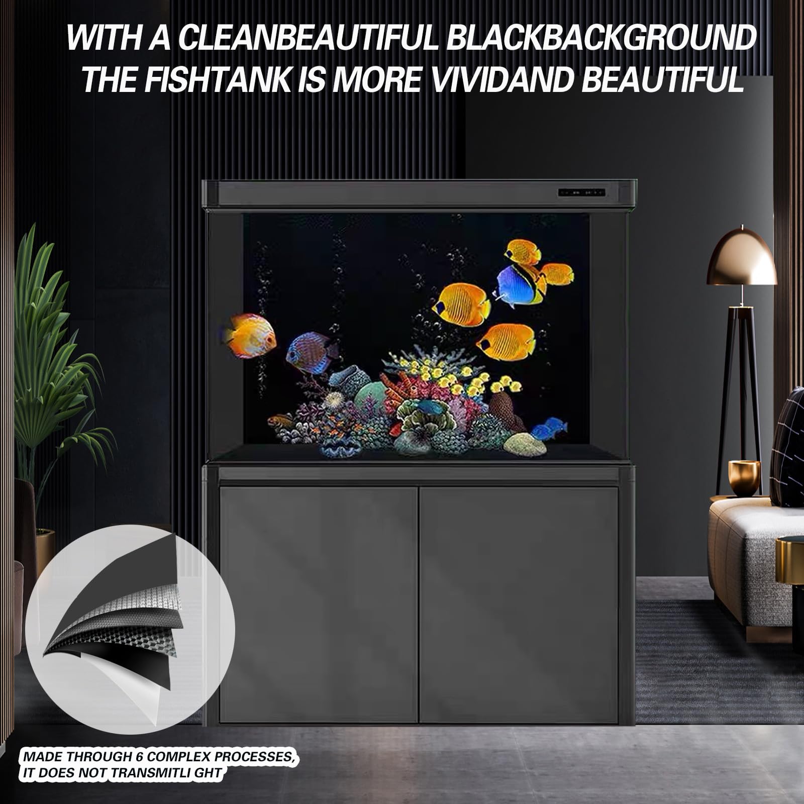 CICK SEED fish tank background adhesion setup demonstrates glue-free attachment with no residue