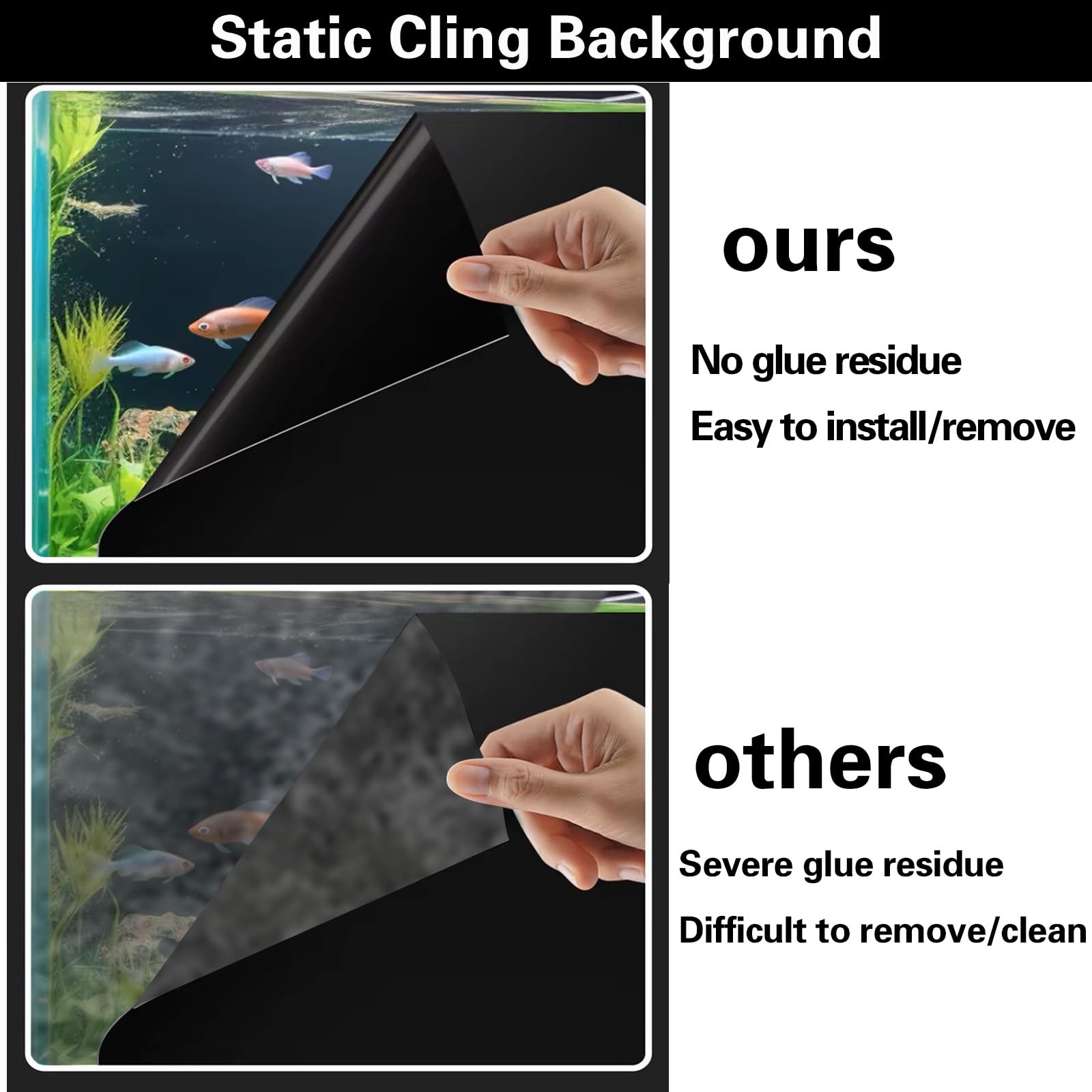 CICK SEED fish tank background easy installation enables quick, mess-free setup