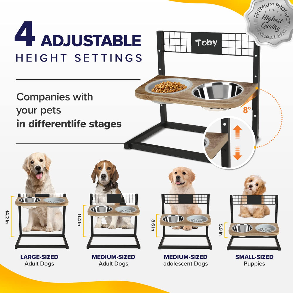 Ciconira raised bowl stand sturdy iron rack for stable meals.