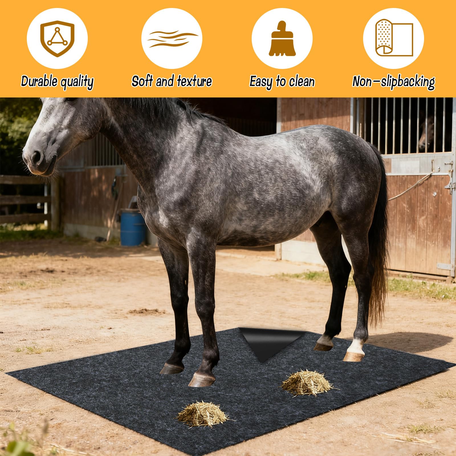 CIEOVO horse stall mat cut-to-size for custom stall layouts