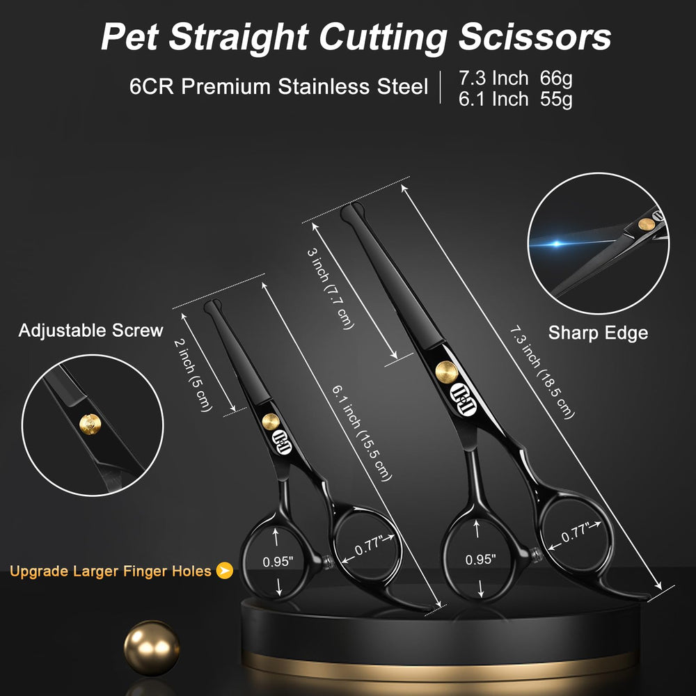 CIICII 6.1 inch straight scissors blade close-up for precise trimming.