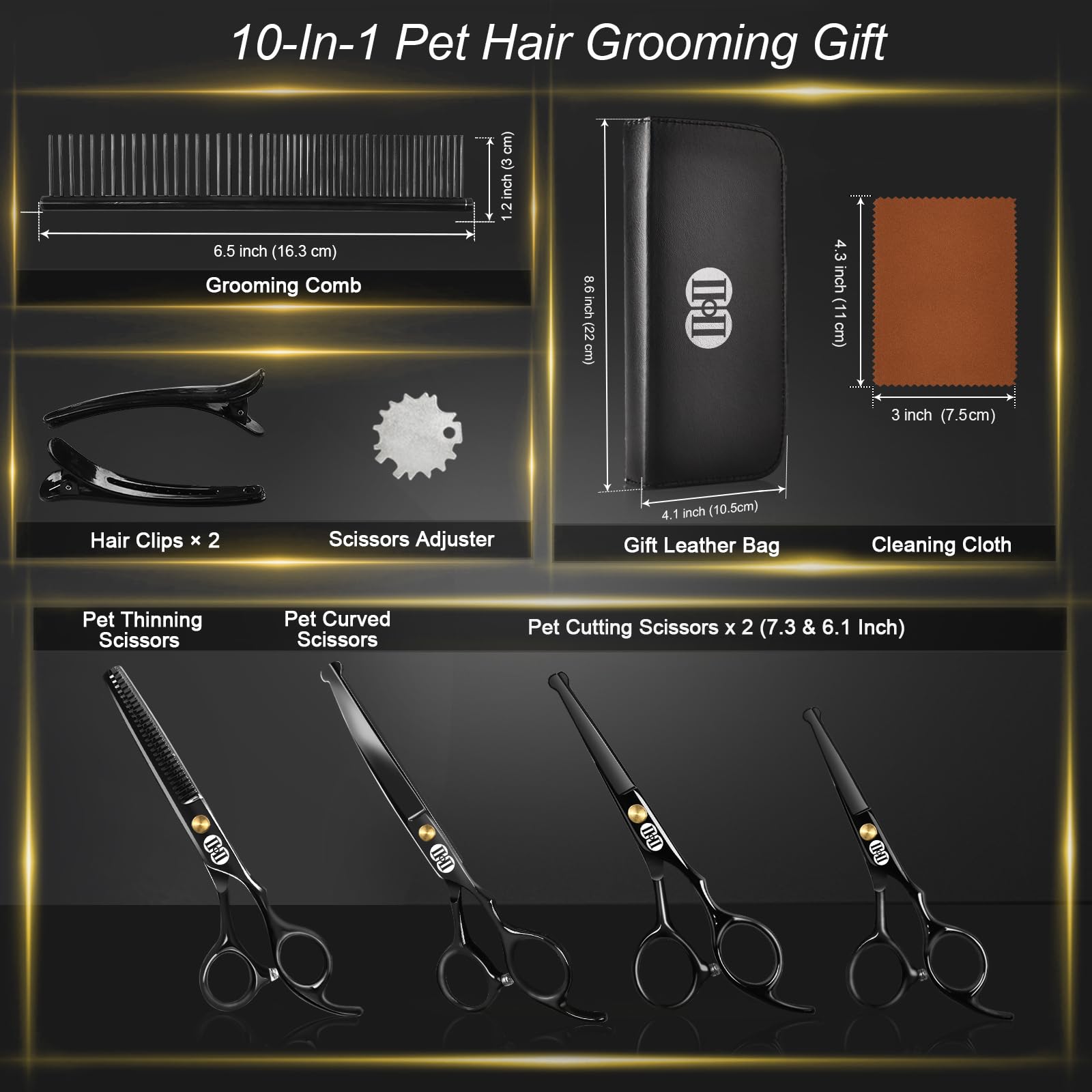 CIICII leather gift bag included with the scissors set.
