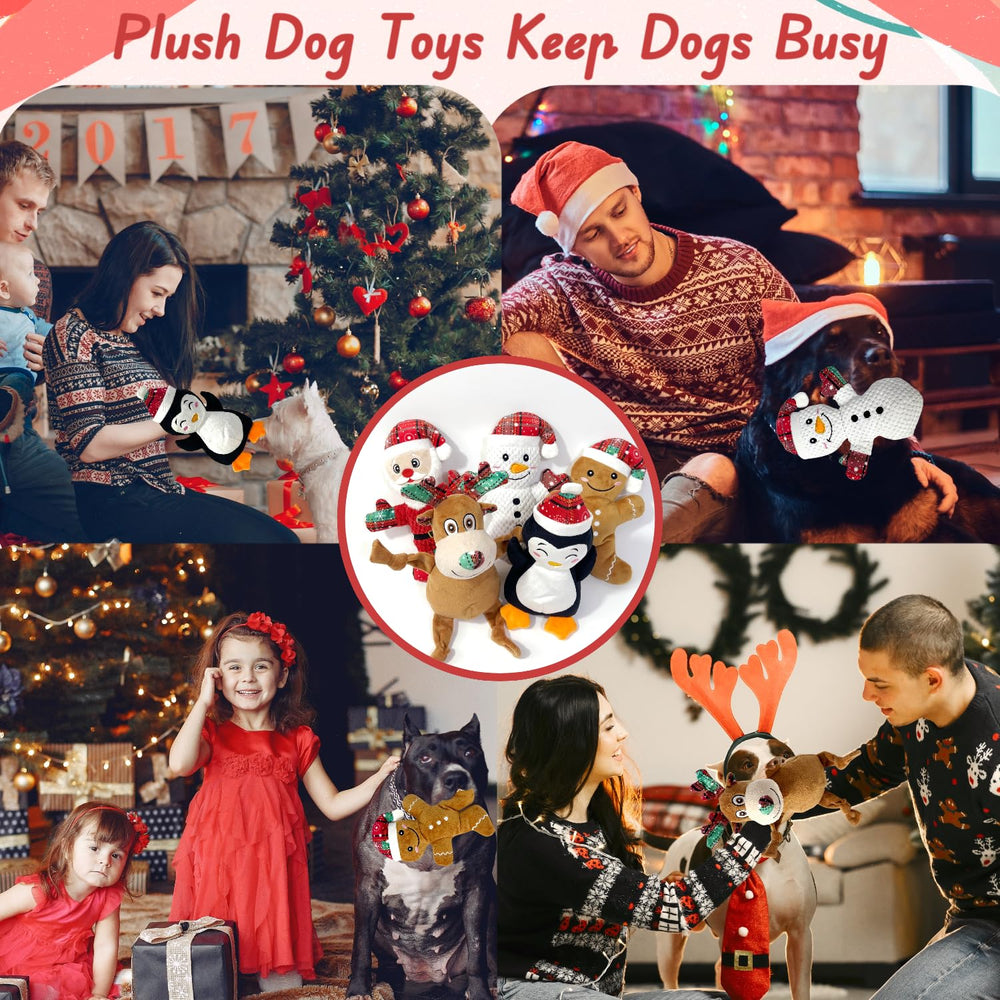 CIIVURR Deer dog toy featuring festive design for tug-of-war and play