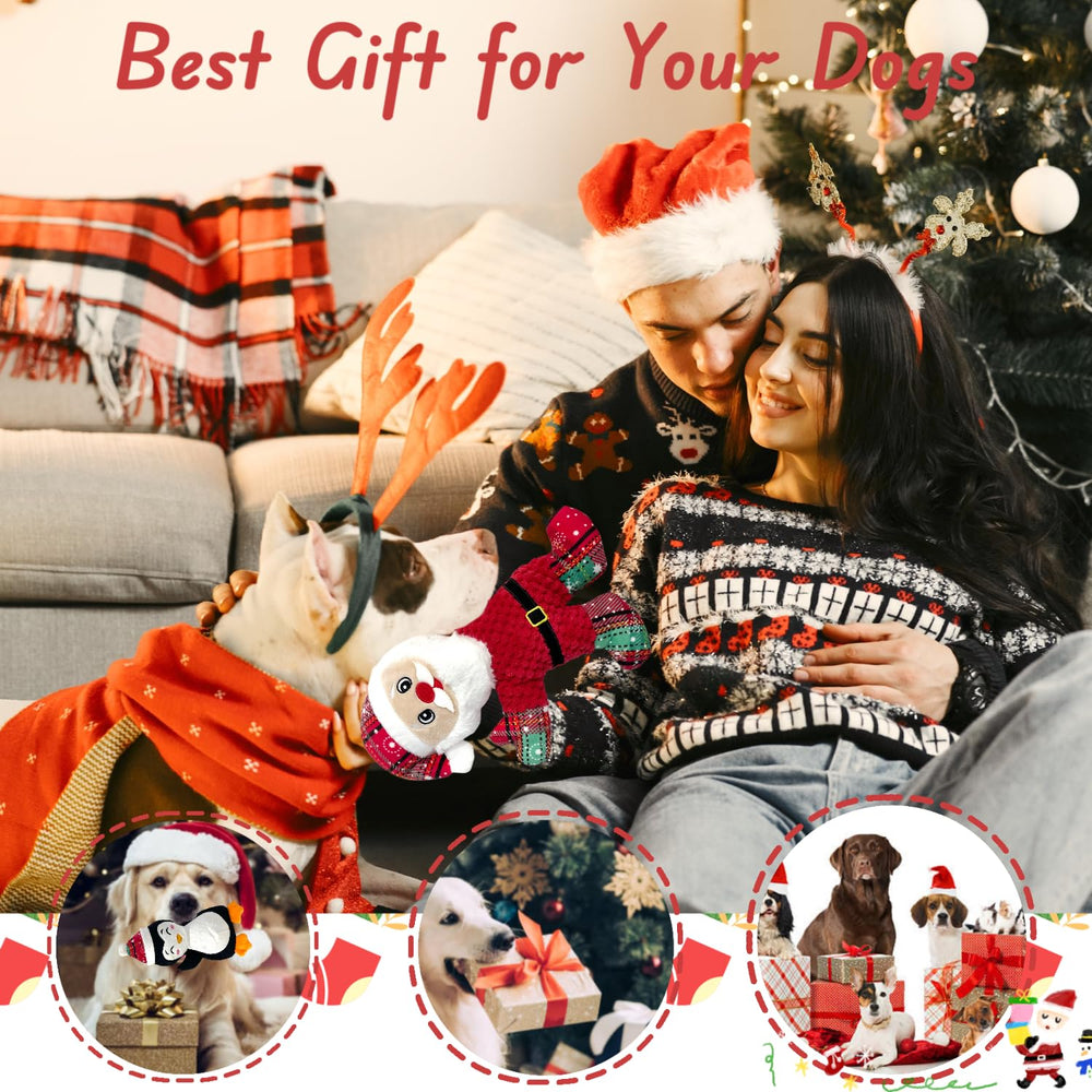 CIIVURR 5-piece Christmas dog toy set ideal for dogs of all sizes