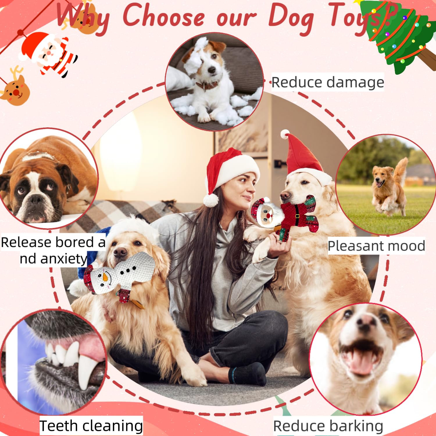 CIIVURR Snowman dog toy designed for fetch and plush comfort