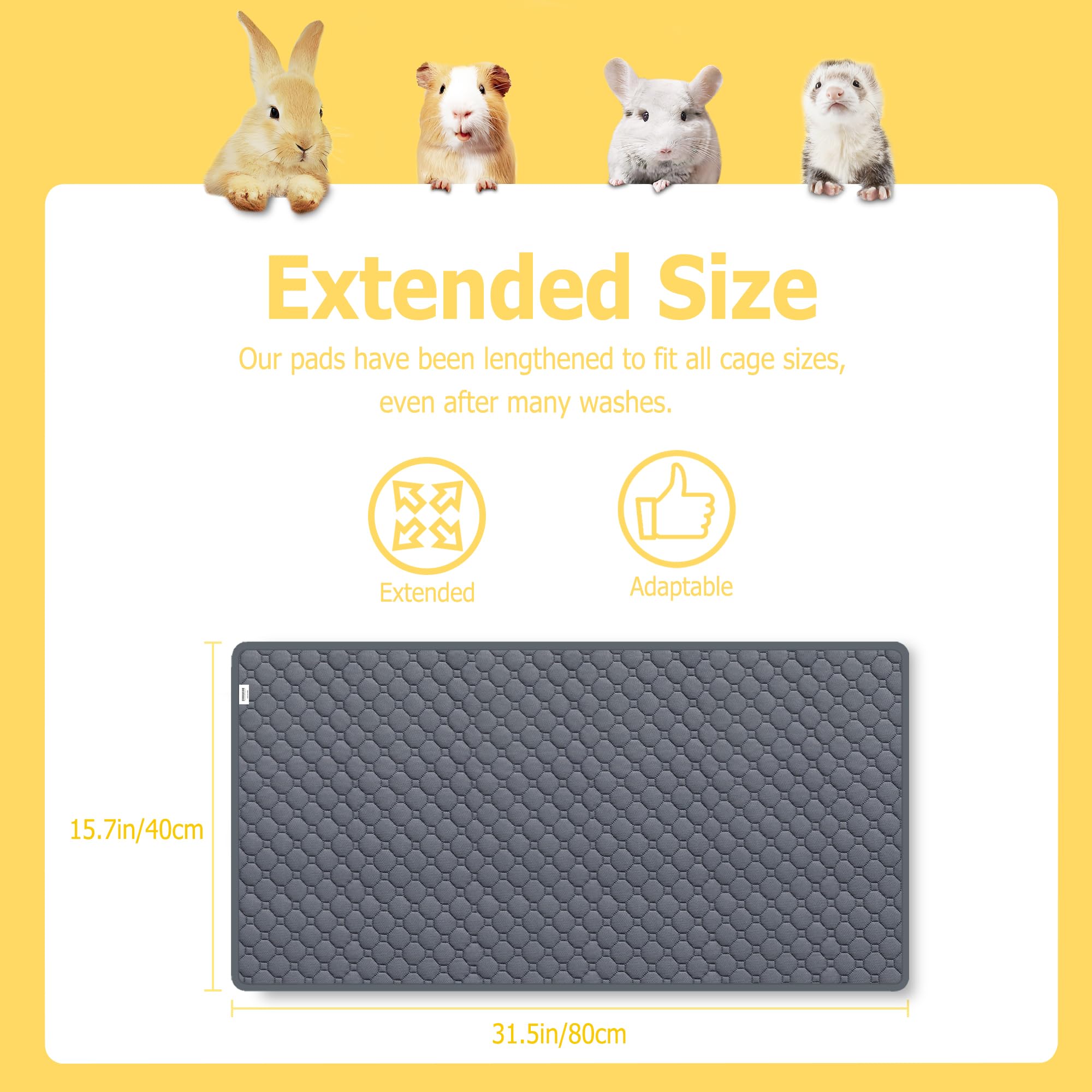 Cimiycob anti-slip backing prevents shifting, reducing mess in multi-pet cages.
