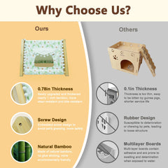 Cimiycob bamboo tunnel with window lets pets peek, explore, and observe from multiple angles