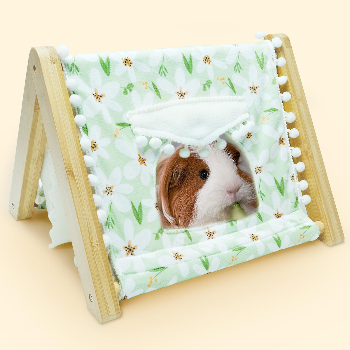 Cimiycob Guinea Pig Hideout bamboo house offers a cozy retreat and dental-friendly chew surface