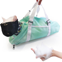 Cinf Cat Bathing Bag Mint visual calming cue for anxiety-free bath time.