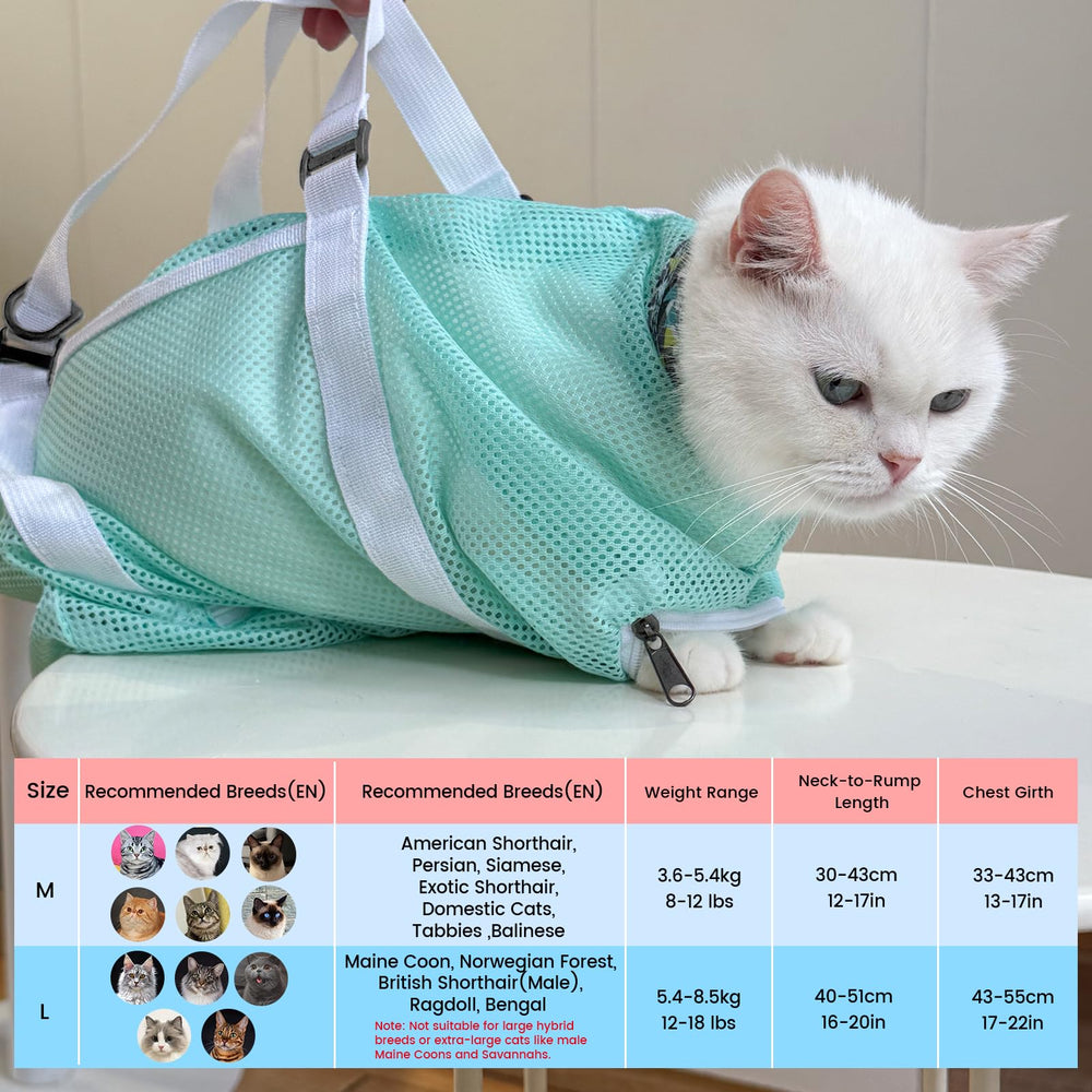 Cinf Cat Bathing Bag zipper-entry for easy entry and exit.