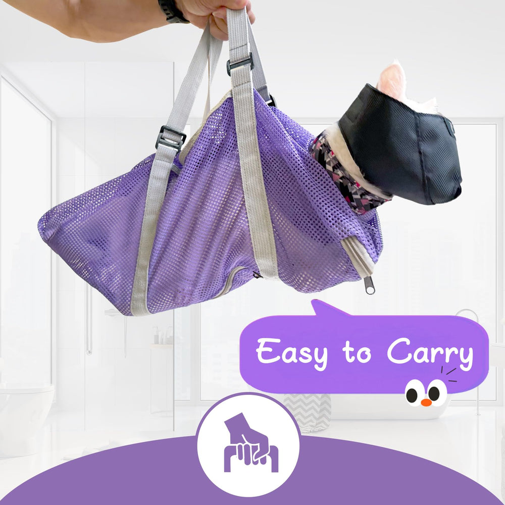 Cinf cat bathing bag net-coverage protects against bites and escapes.