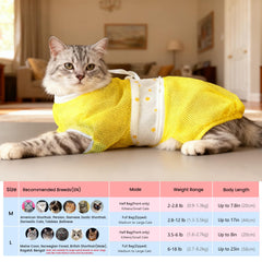 Cinf cat bathing bag neck immobilizer Velcro helps secure the neck for safer bathing.