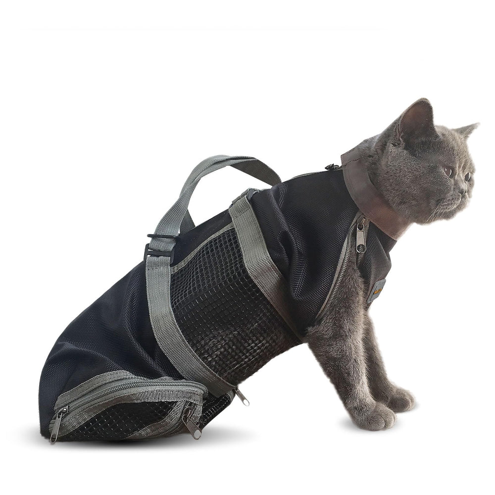 Cinf cat grooming bag front view for safe, calm grooming sessions
