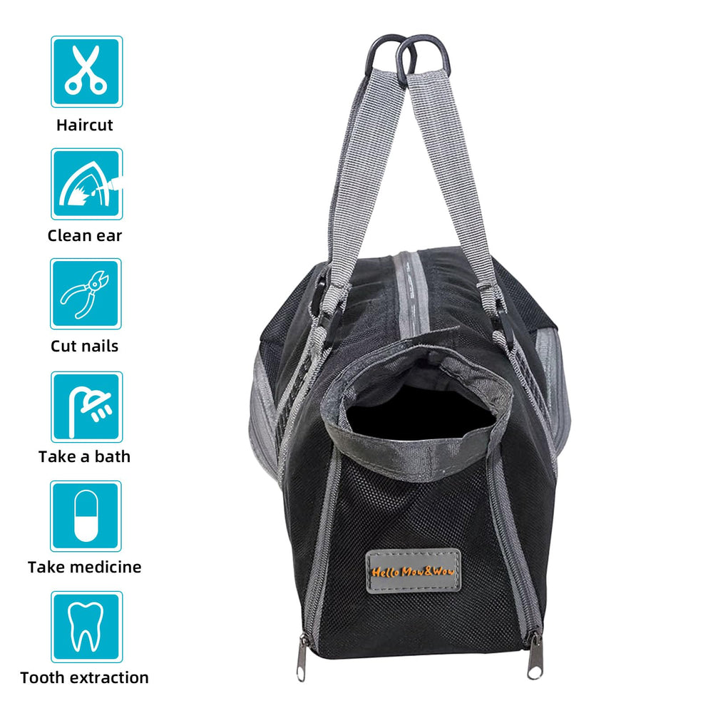 Cinf cat grooming bag mesh panel during bathing aids water flow