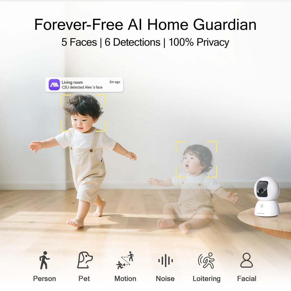 CINMOORE 3K pet camera with night vision captures pets clearly day and night.