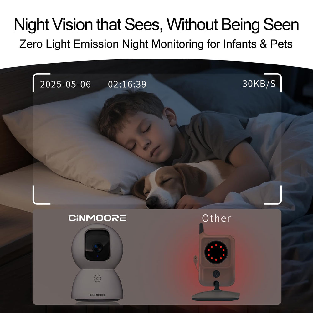 CINMOORE dual-band wifi camera shows reliable 2.4/5GHz connectivity with fewer dropouts.