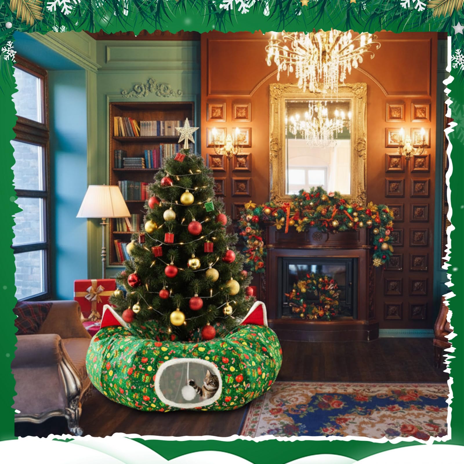 Cinnvoice cat teaser toy encourages batting and pouncing as a holiday treat