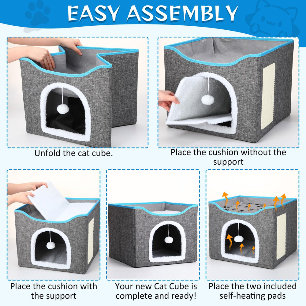 Cinnvoice easy-setup foldable cat house for quick relocation.