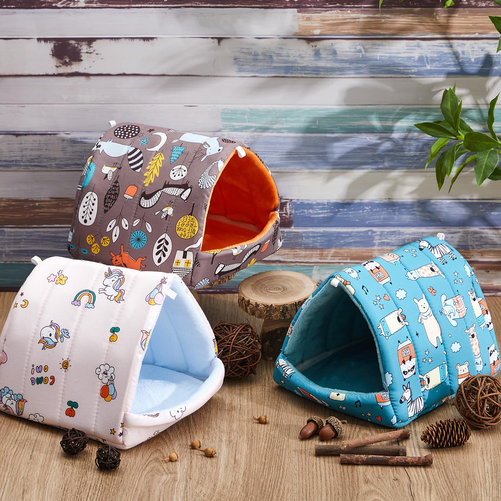 Cinnvoice forest bed house offers a compact den for small pets.