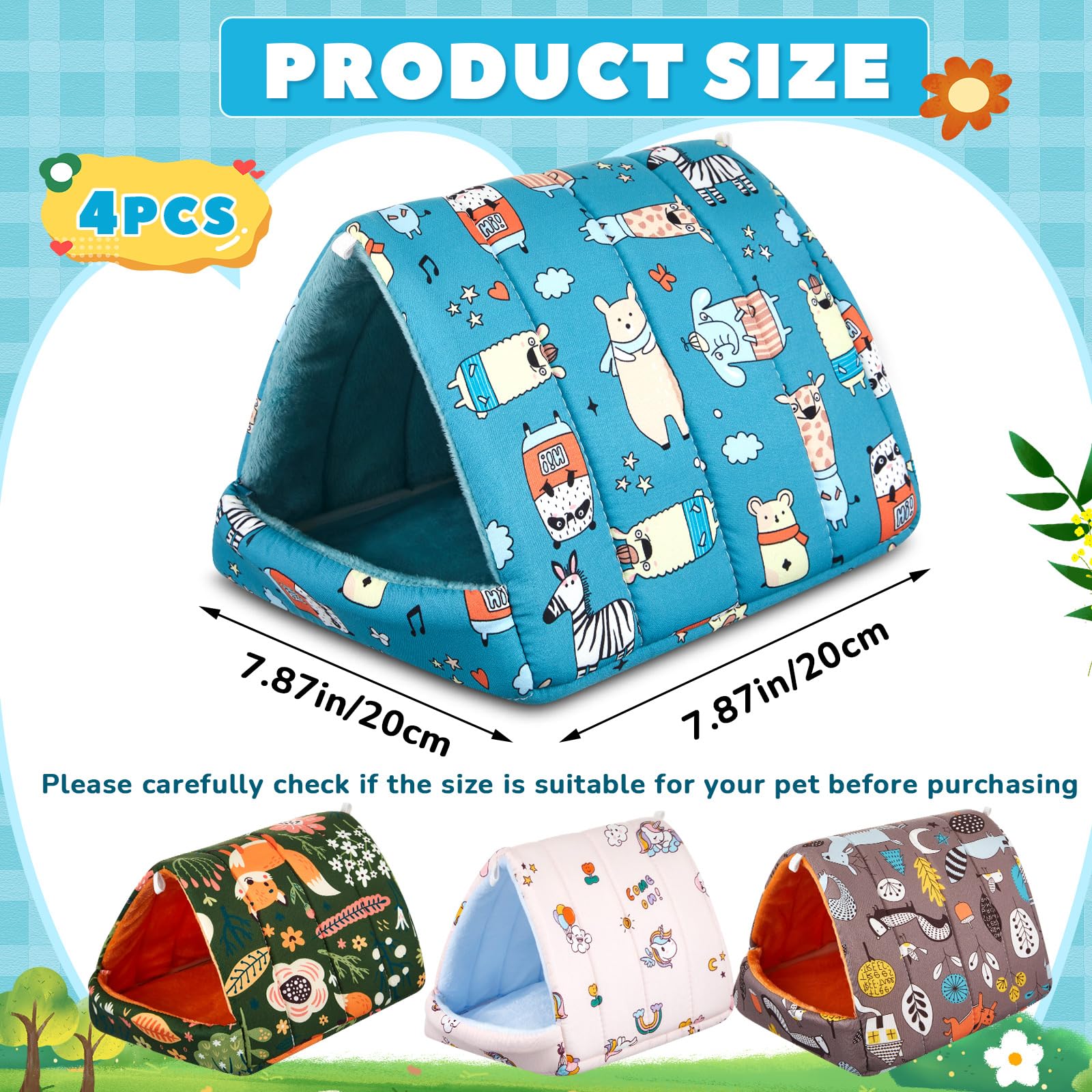 Cinnvoice guinea pig hideout forest pattern provides a soft, washable shelter.