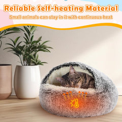 Cinnvoice self-warming cat bed with non-slip base keeps pets secure on slick floors.