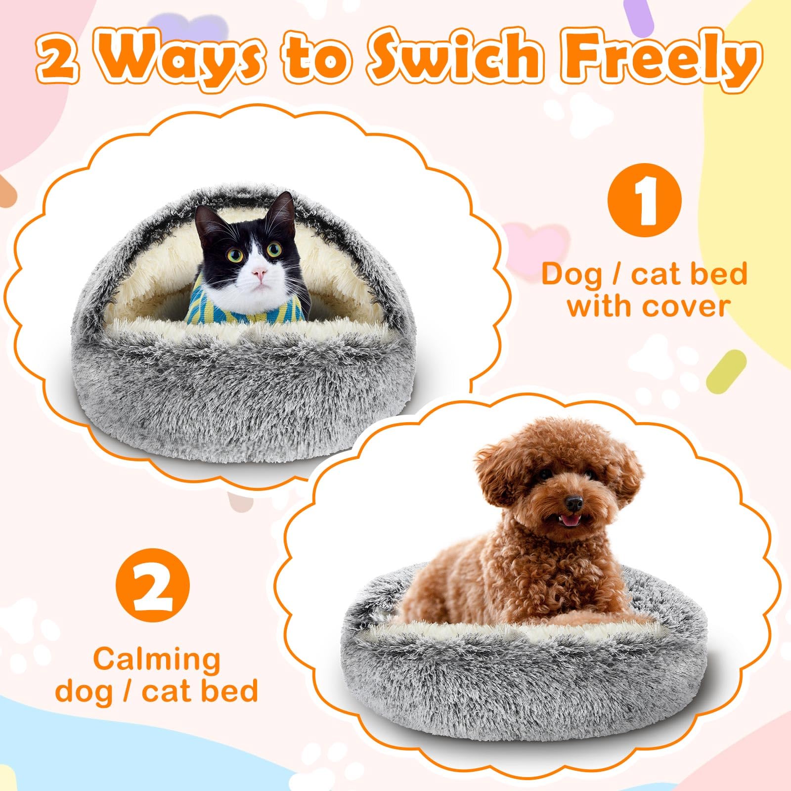 Cinnvoice 2-pack self-warming beds packaging showing two units for pets.