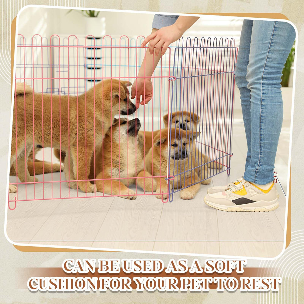 Cinnvoice transparent dog kennel floor protector blends with home decor.