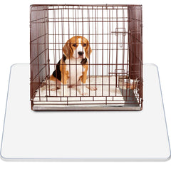 Cinnvoice under dog crate mat in clear PVC provides roomy floor protection for kennels.