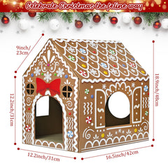 Cinrobiye Christmas cat house interior showing three windows for safe perches and curious peeks