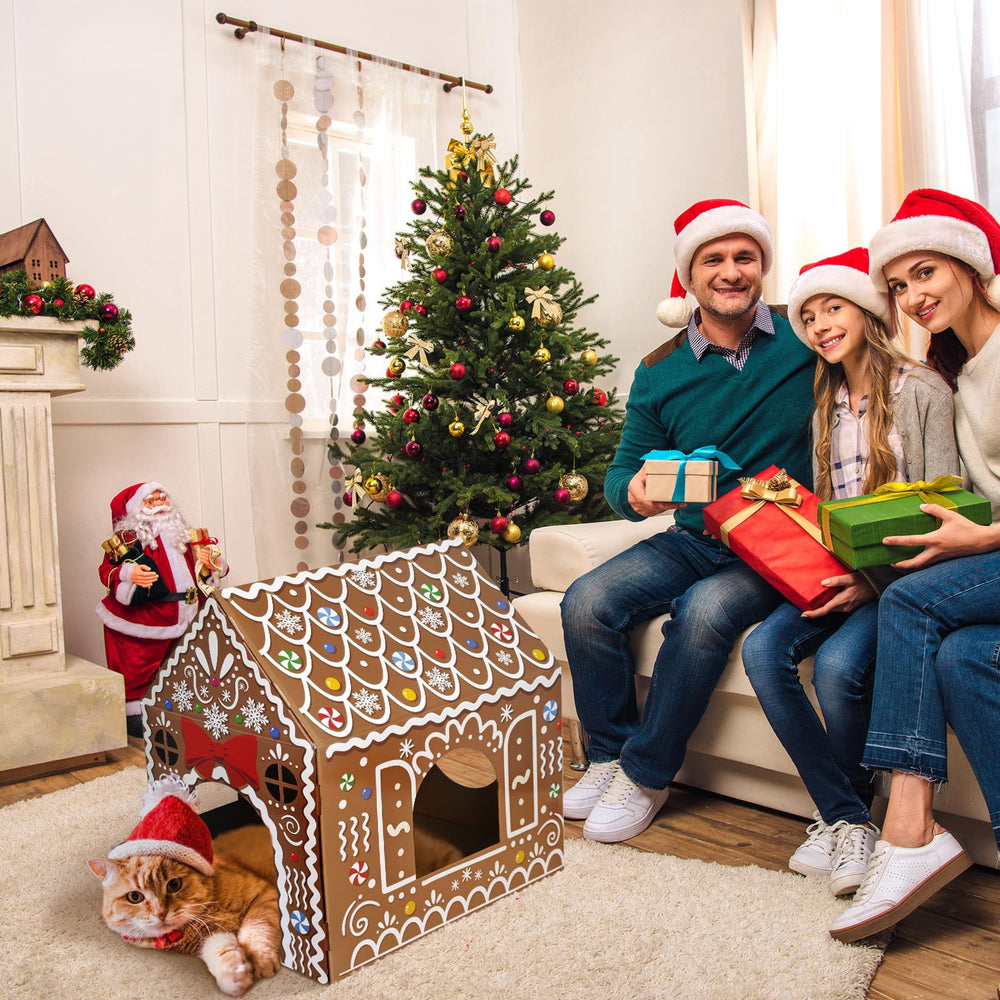 Cinrobiye gingerbread pattern design detail adds festive pet space