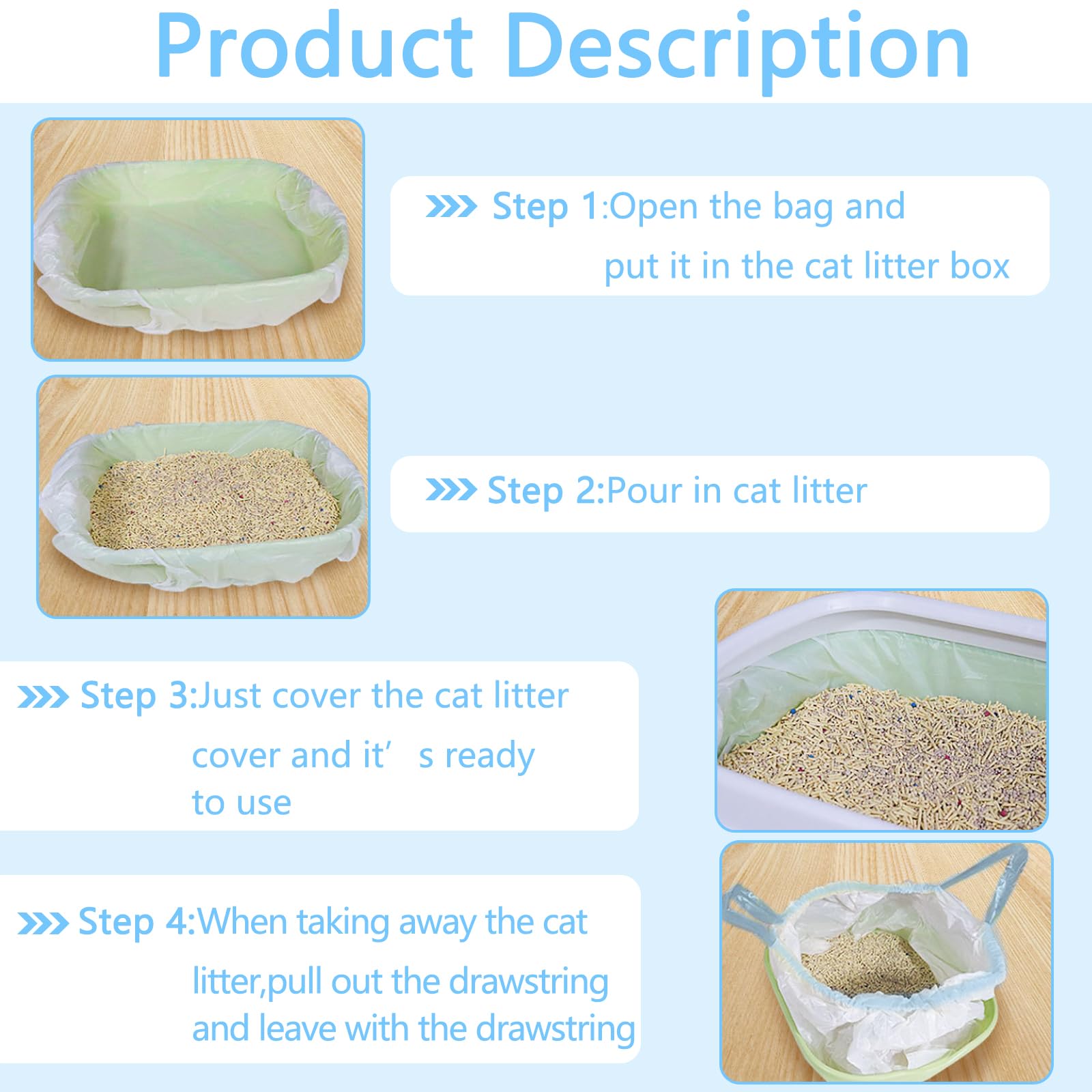 CIOKIT easy-cleanup cat litter bags show quick litter box changes.