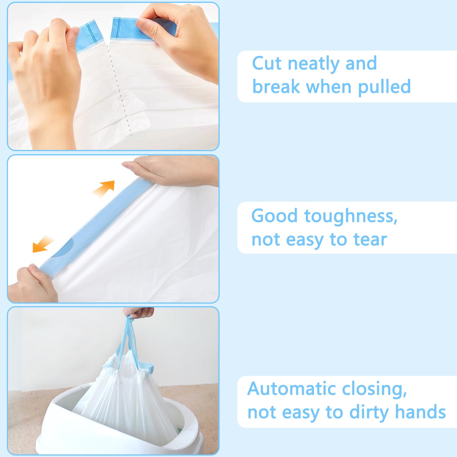 CIOKIT tear-resistant waterproof bags demonstrate leak prevention for bins.