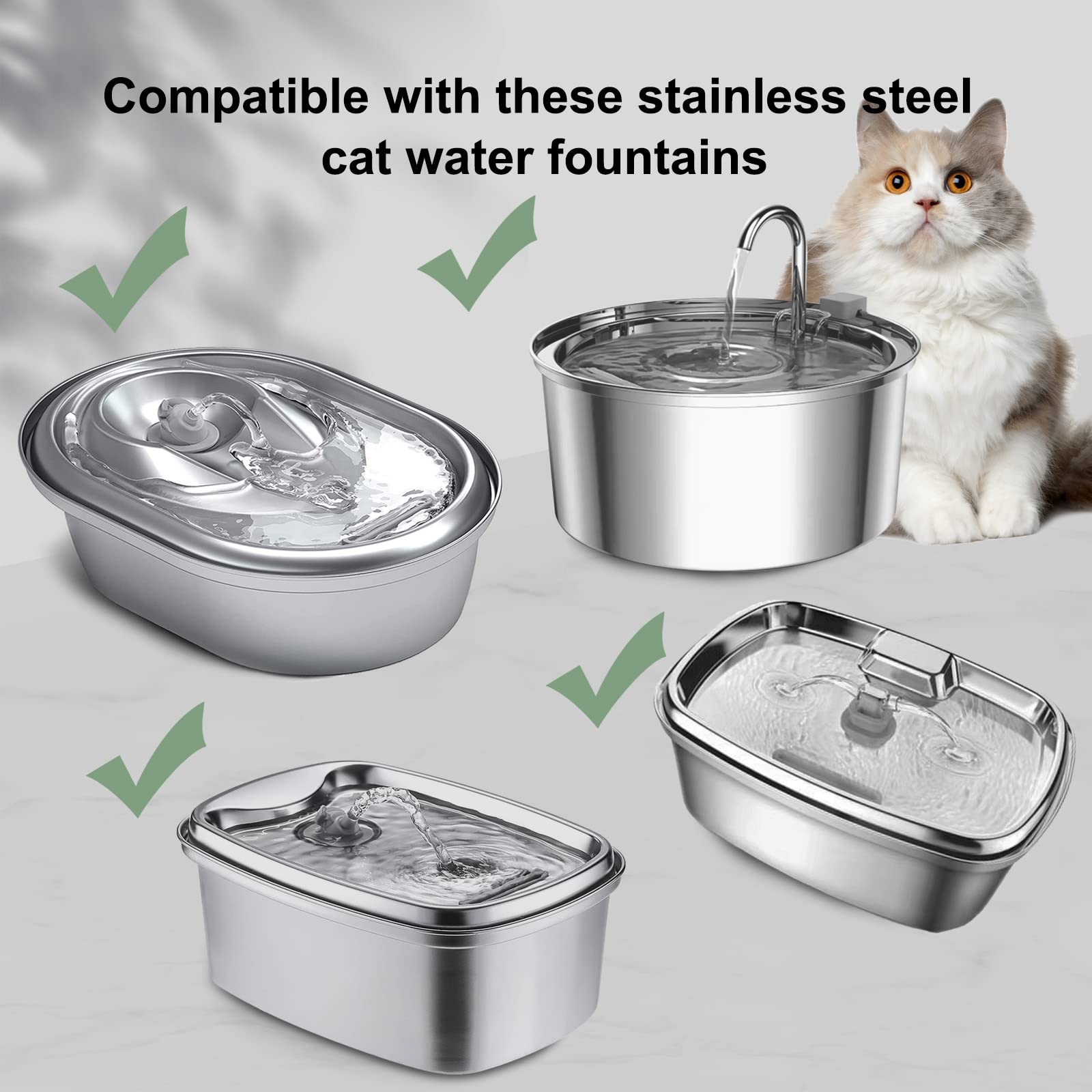 Cirfifth cat fountain filtration cross-section highlighting three layers.