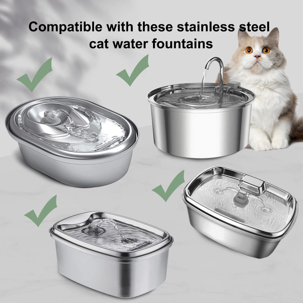 Cirfifth cat fountain filtration cross-section highlighting three layers.