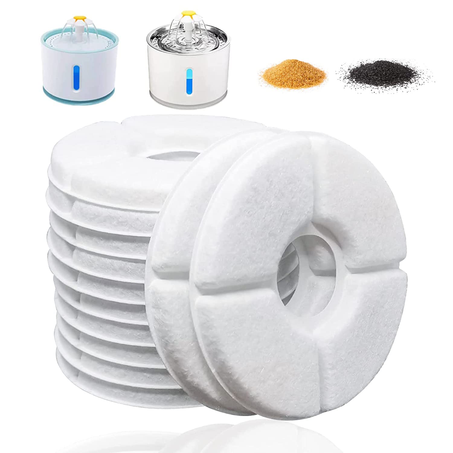 Cirfifth filtro de agua para gatos, tres capas, mejora la calidad del agua.