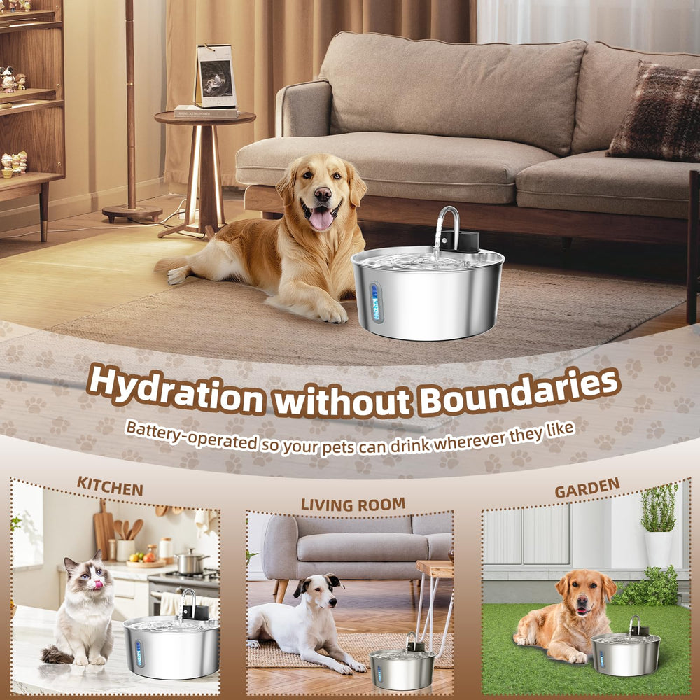 CITIZILI 7L capacity photo shows long intervals between refills for multi-pet homes.