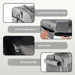 CITRUSY TSA airline-approved pet carrier adjustable shoulder strap enables hands-free mobility