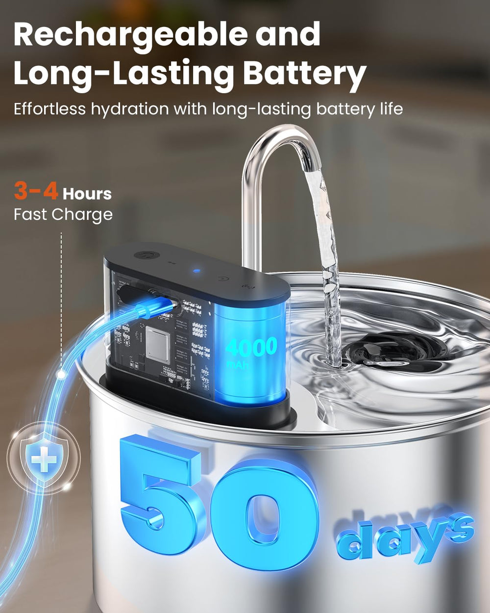 Cityflee cat water fountain continuous-flow mode maintains water availability.