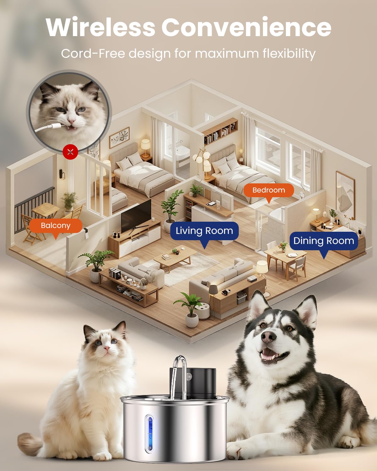 Cityflee cat water fountain whirlpool design reduces sediment and stays fresh.