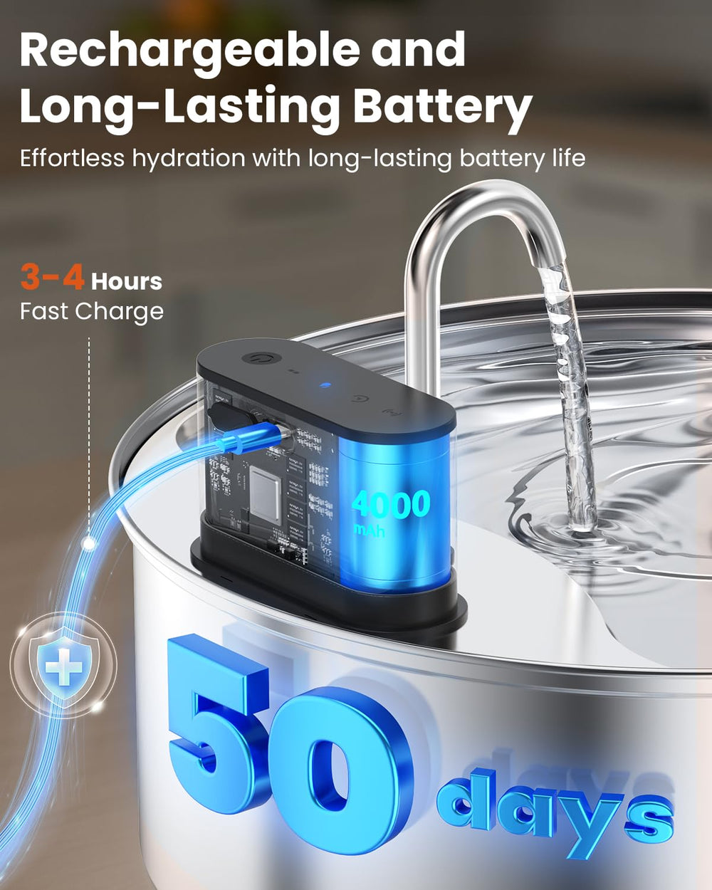 Cityflee sensor-mode illustration shows automatic start when pets approach for hydration.