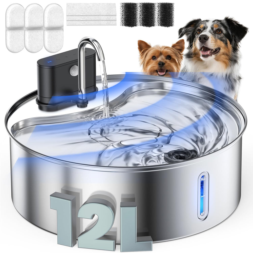 Cityflee wireless dog water fountain front view shows cord-free design for flexible placement.