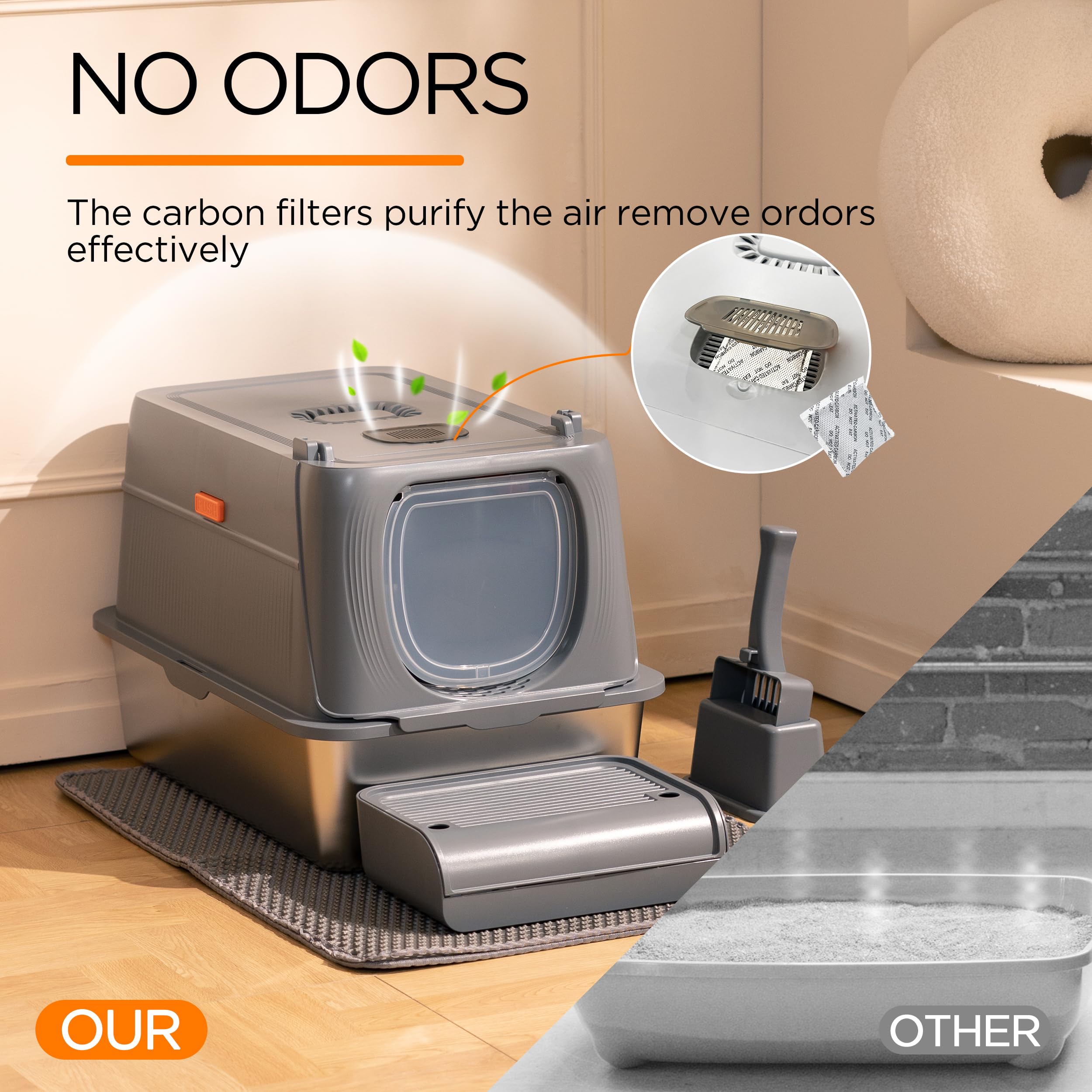 Citylife cat litter box detachable three part design allows flexible setups for different personalities