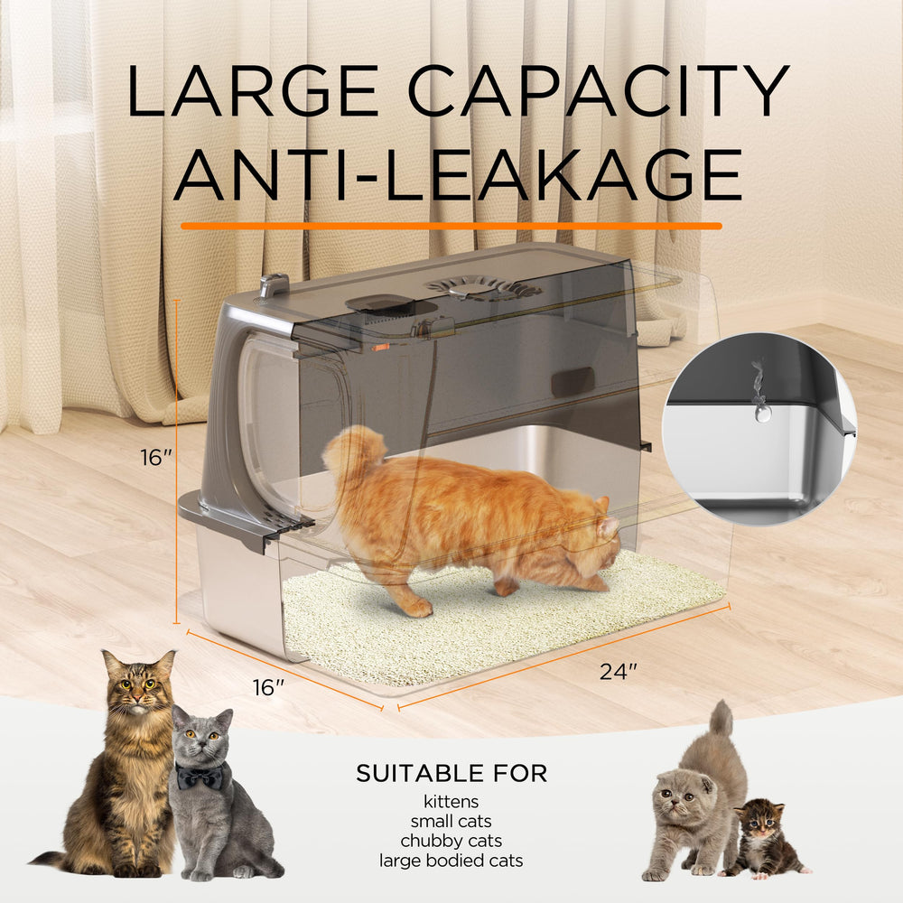 Citylife double-door design simplifies litter replacement and thorough rinsing after use