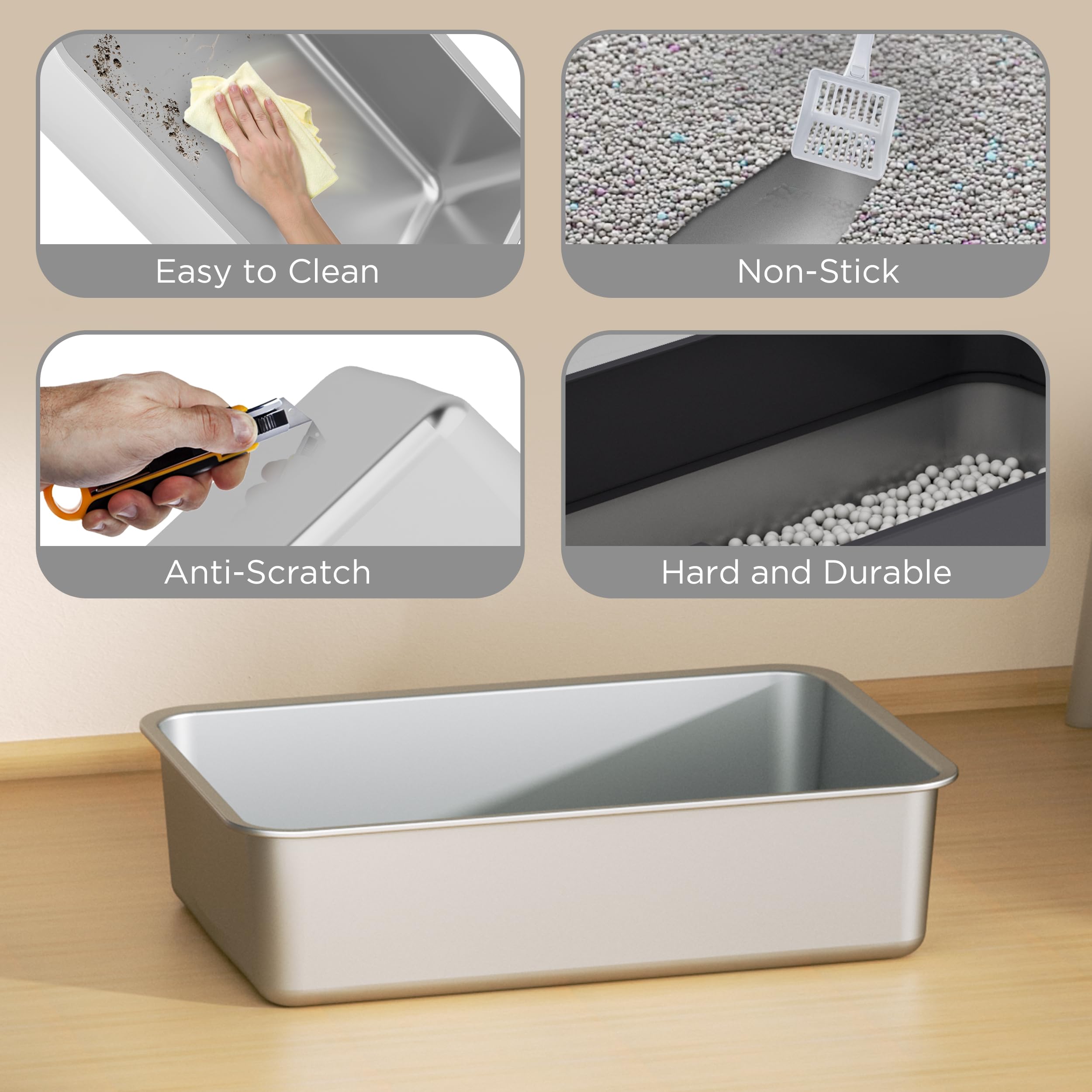 Citylife rust-proof stainless steel stays durable and easy to wipe down.