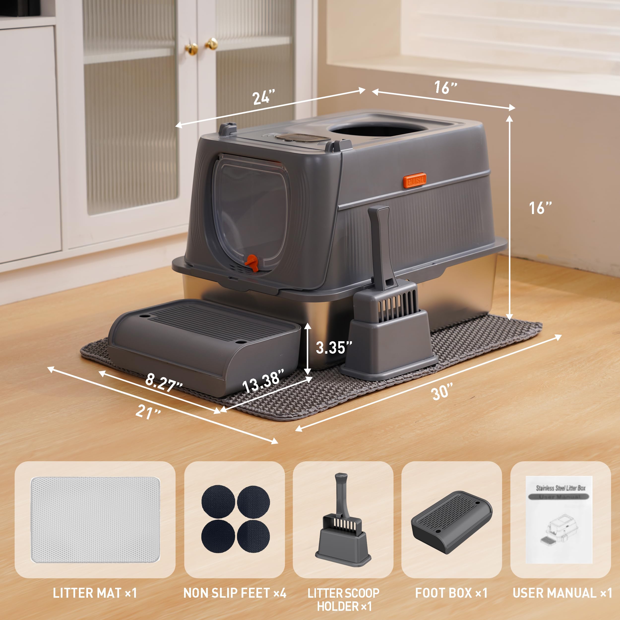 Citylife includes scoop and double-layer mat for mess containment.