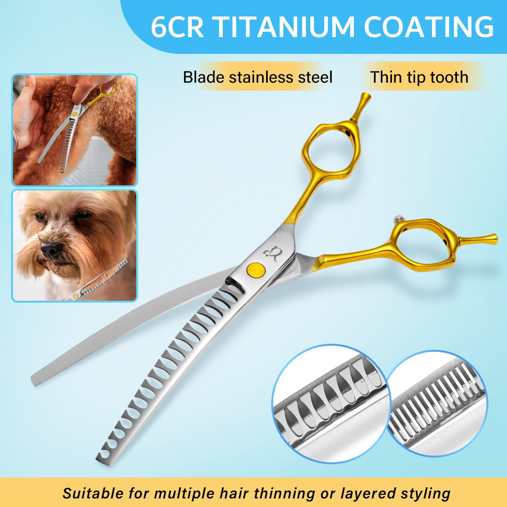 CityWish curved fishbone scissors shape fur for refined contour