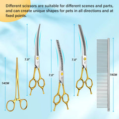 CityWish curved thinning scissors for even texture on thick coats
