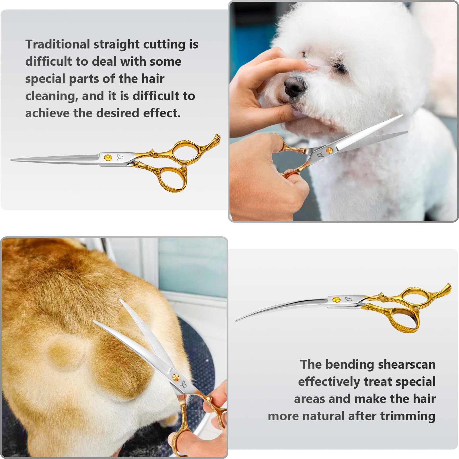 Citywish thinning shears creating texture and reducing bulk for a smooth finish.